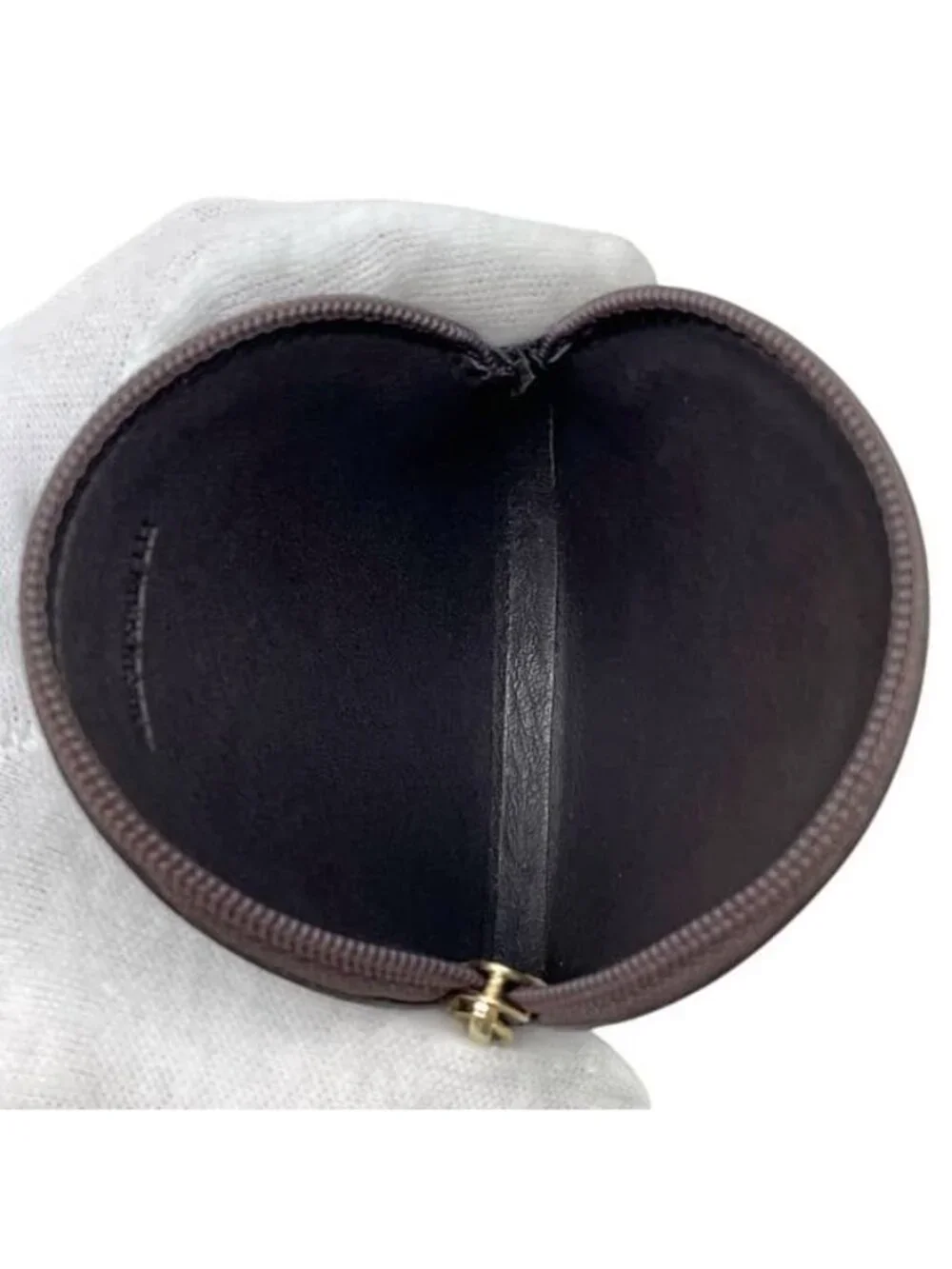 Loewe Coin Case Brown Anagram Purse Leather Suede 12 Logo Mini